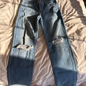 Levi’s high rise straight crop jeans